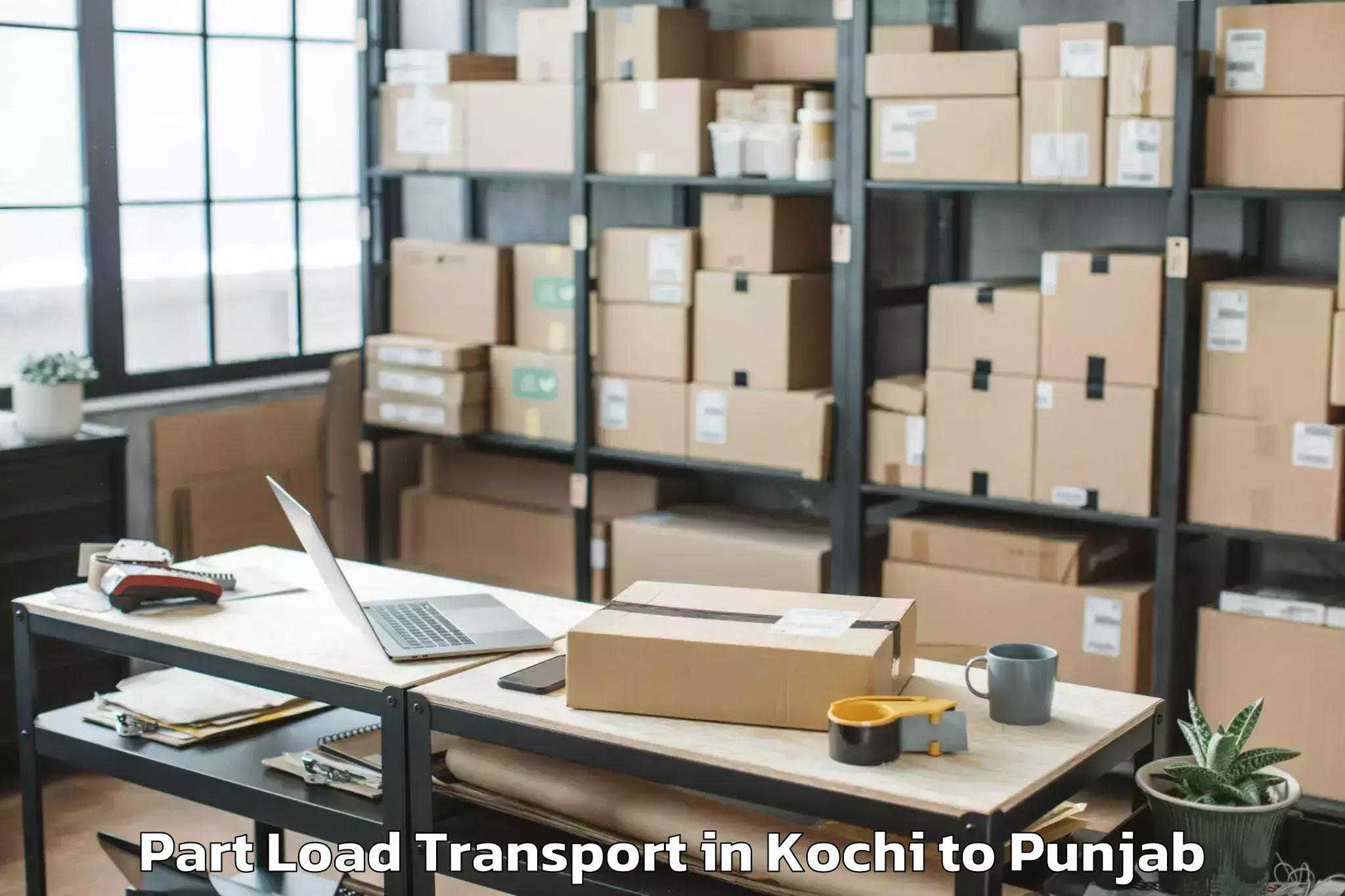 Trusted Kochi to Guru Kashi University Talwandi Part Load Transport